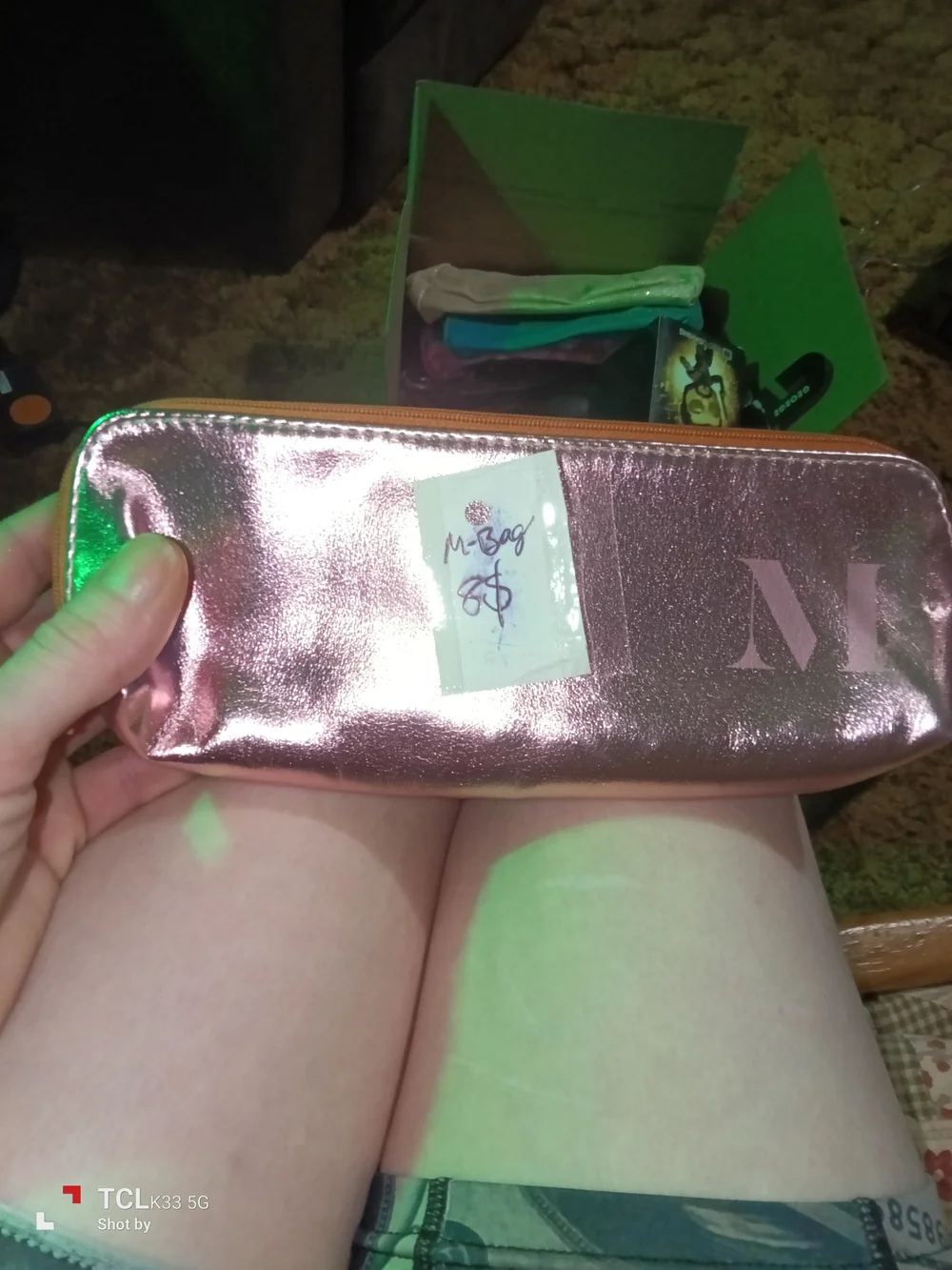 Metallic Pink Zip Pouch - Cosmetic & Accessory Organizer